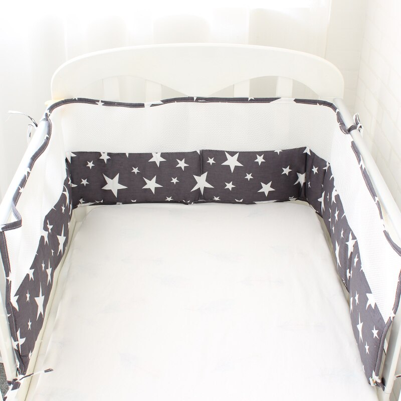 1 Pcs Mesh Crib Bumpers Breathable Star Crown Tree Cloud Baby Bedding Crib Liner Baby Cot Bed Around Protector