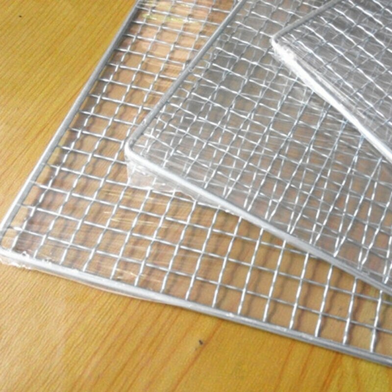 3 størrelse rustfrit stål grill grill rist gitter trådnet rack madlavning udskiftning netto udendørs grill mesh værktøj