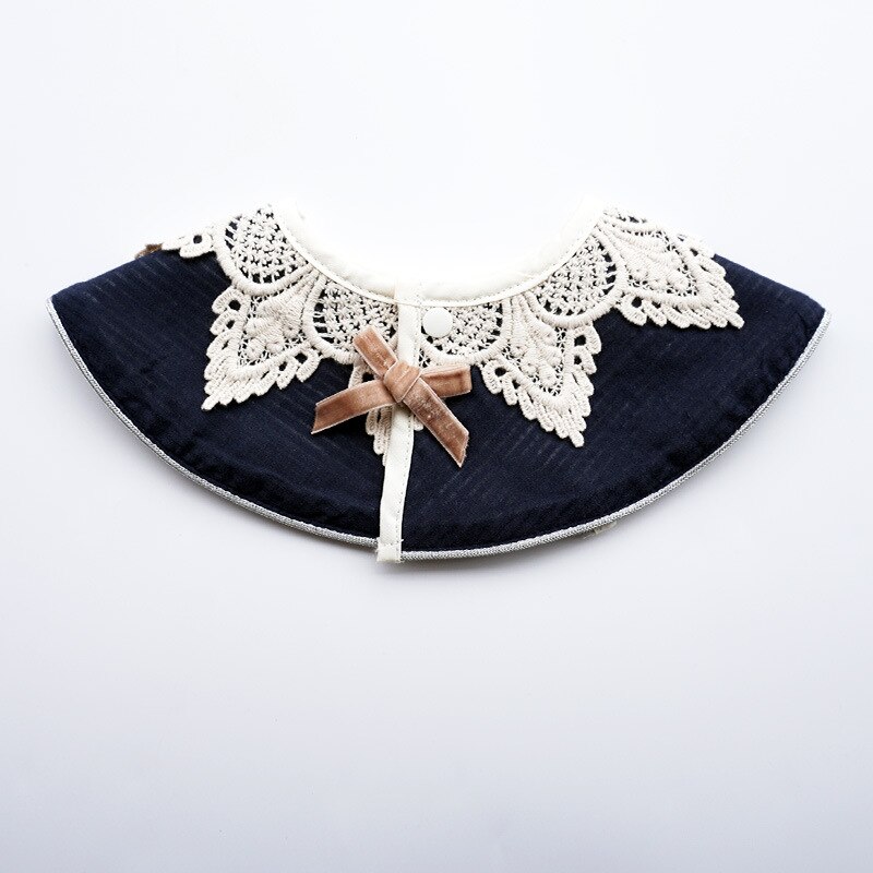 Koreaanse Stijl Ronde Baby Meisjes Slabbetjes Kwijlen Speeksel Handdoek Leuke Boog Nep Kraag Draaibare Kwasten Burp Doek Baby Dingen: 1
