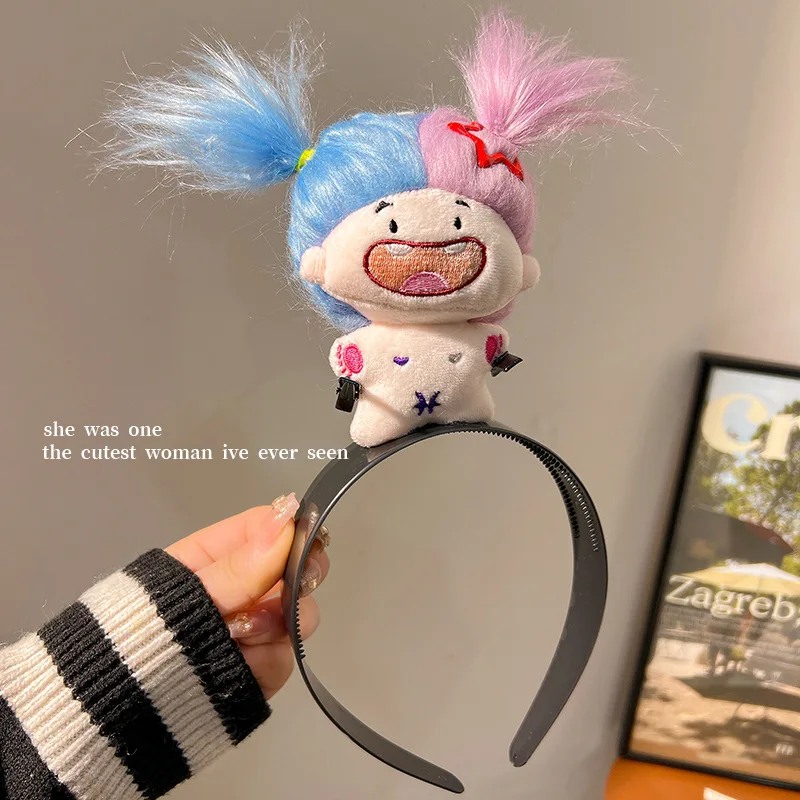 Diadema de capibara de dibujos animados divertidos, diademas de muñecos de peluche feos, herramienta de fijación de peinado, diadema para mujer, accesorios para el cabello: YELLOW