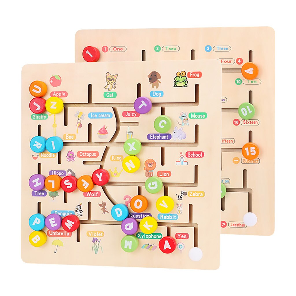 Shift Doolhof Houten Puzzel Baby Speelgoed Mobiele Pairing Digitale Letters Kind Vroeg Juguetes De Bloques De Construccion Houten Speelgoed