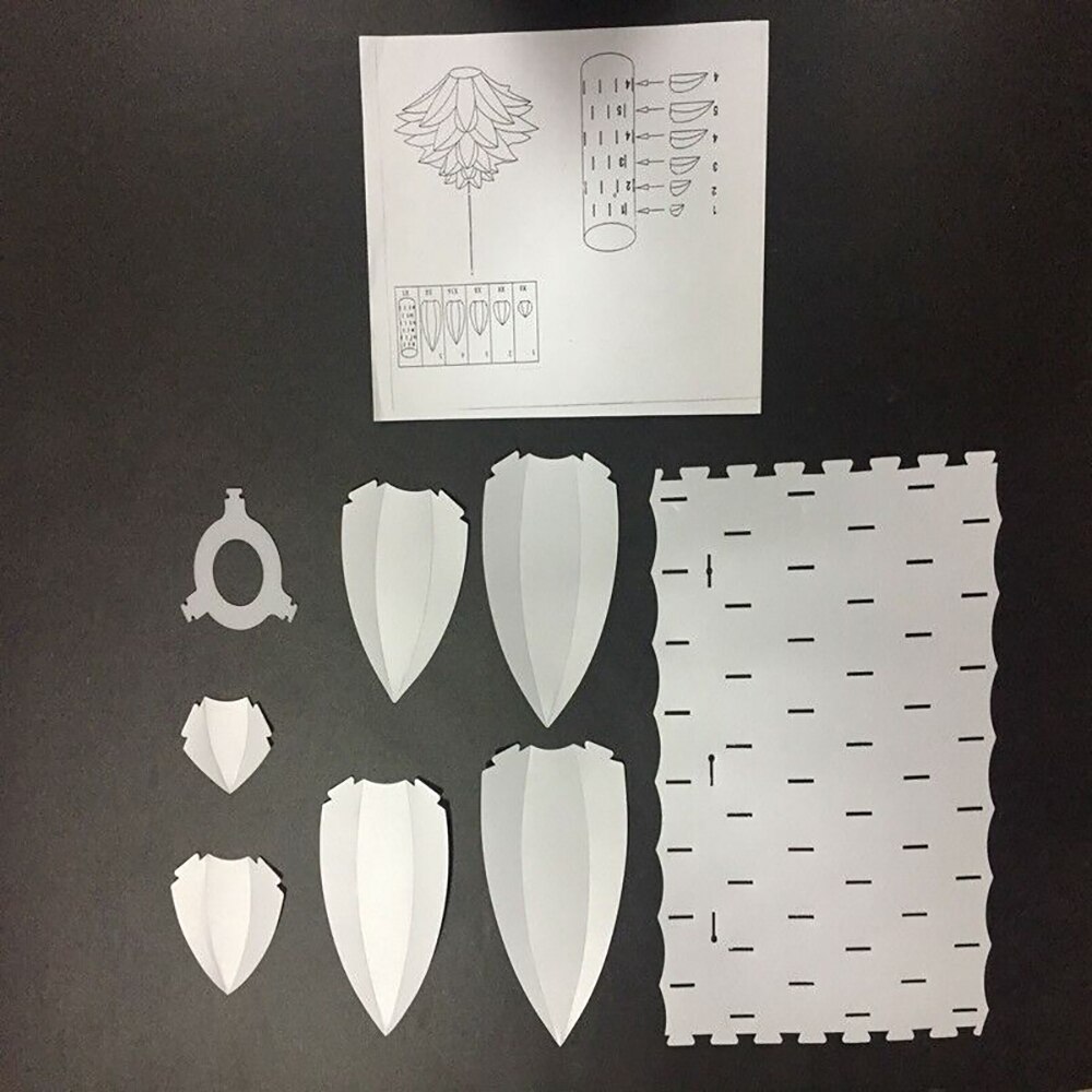 Diy lilje lotus puslespil vedhæng lysekrone lys lampe romantisk vedhængende restaurant cafe loft værelse dekoration