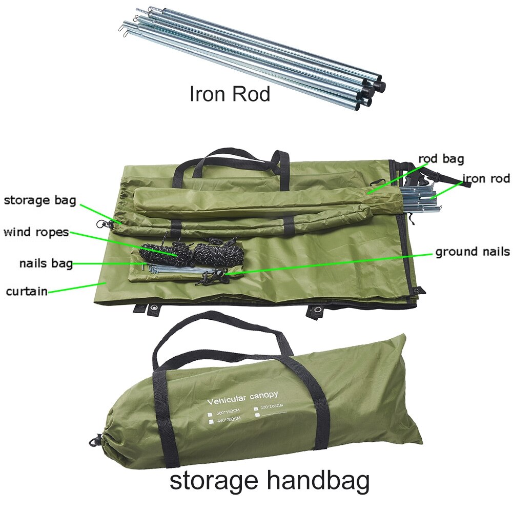 Car Trunk Camping Tent Sunshade Waterproof Portable Car Side Awning Rooftop Sun Shelter Shade for Canopy Outdoor Travel Hiking