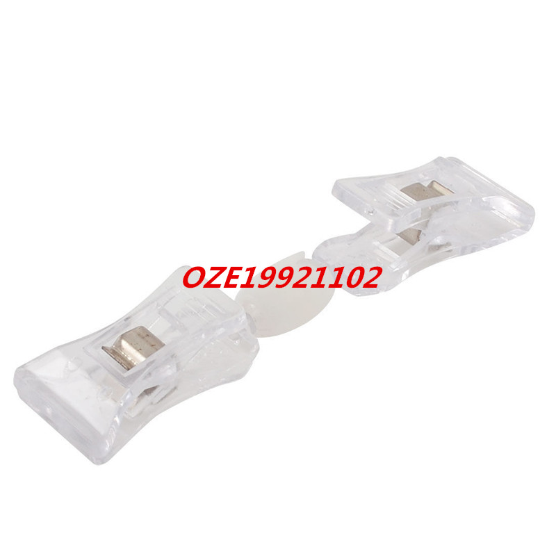 1PCS Supermarkets Clear Plastic Rotating Double Clamps Pop Thumb Display Clip