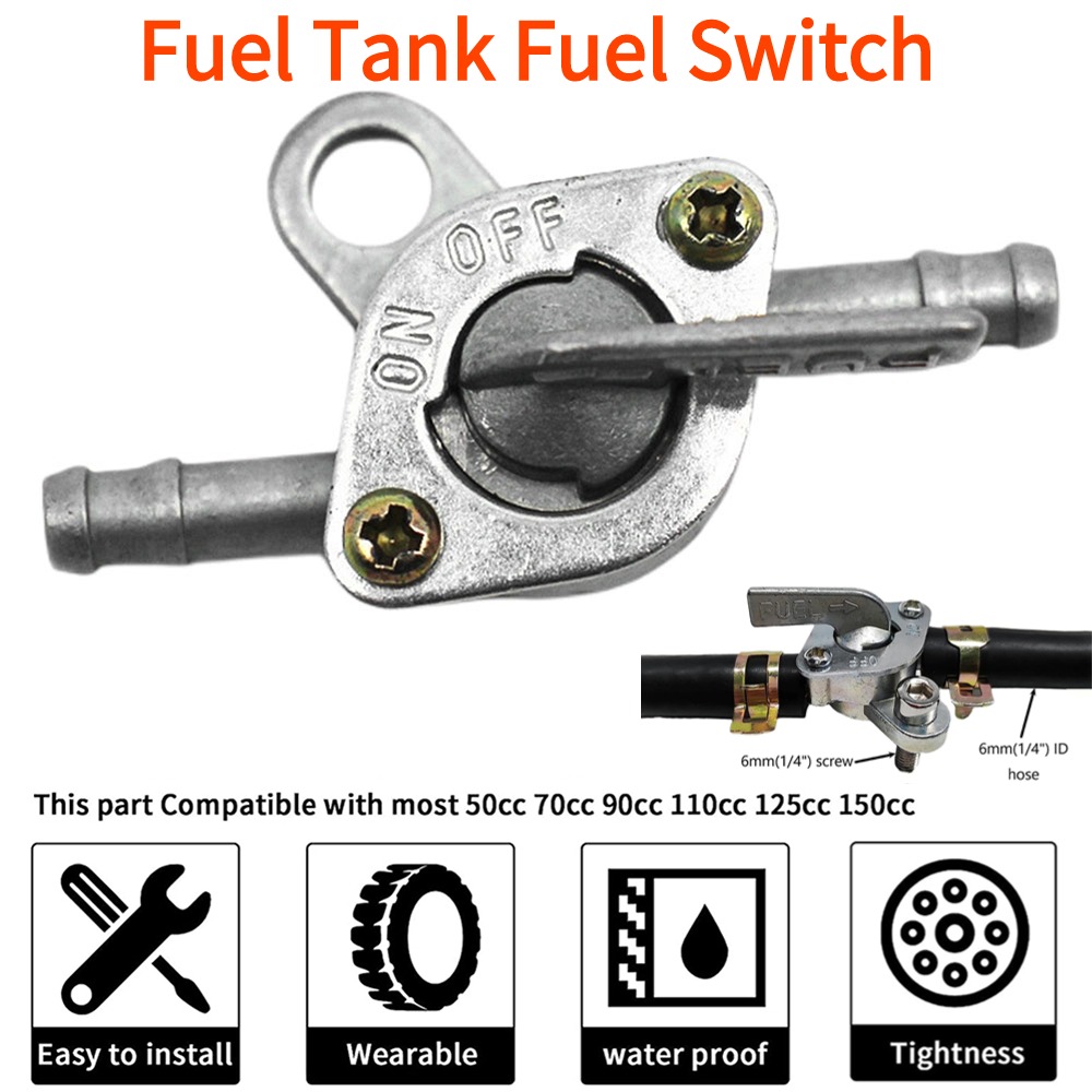 Inline-Filtre à carburant précieux, interrupteur Petcock, robinet de gaz doré, interrupteur de assujetpour RL 50cc, 70 cc, 90 cc, 110 cc, 125 cc, 140 cc, vélo, moto