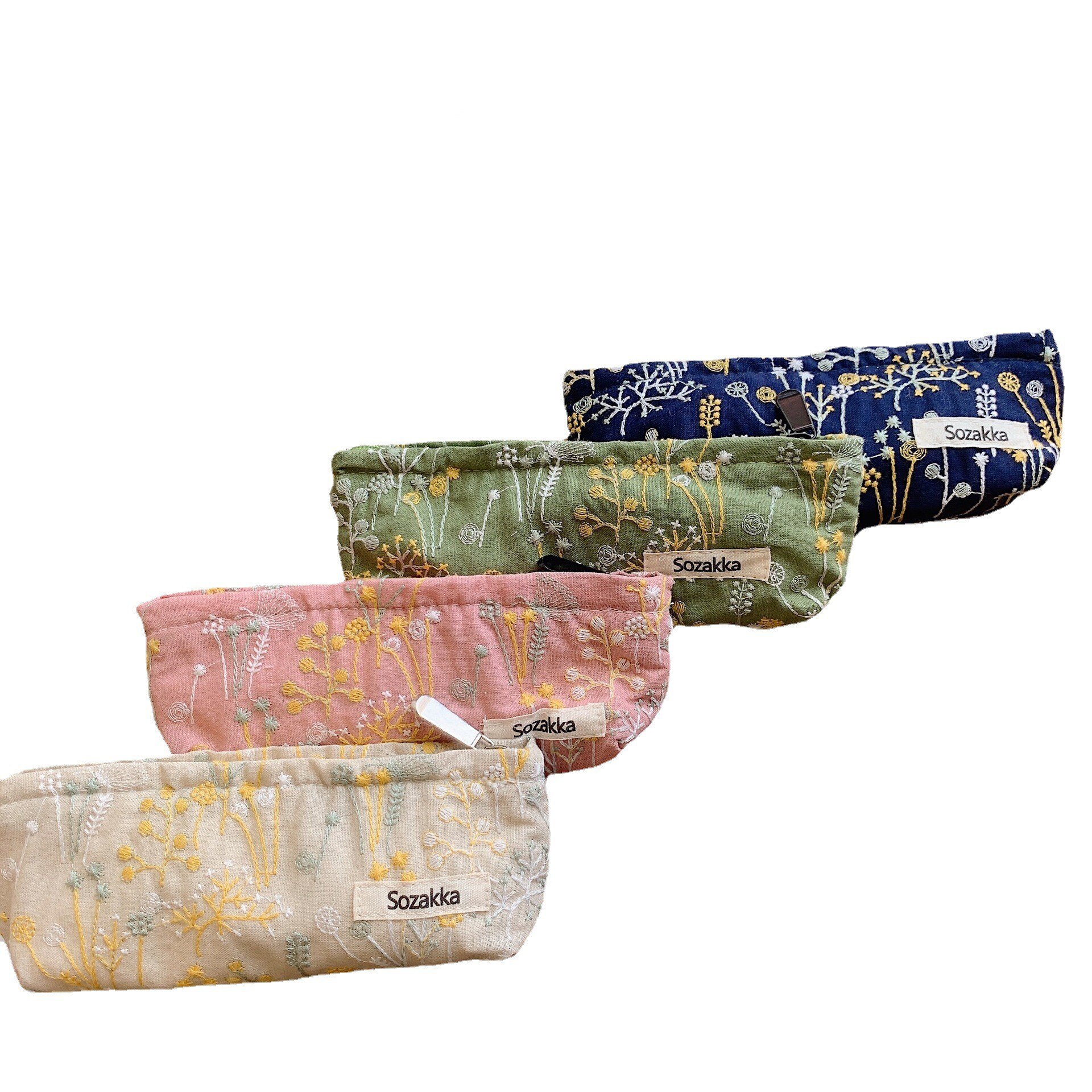 Art Design borsa cosmetica in cotone e lino donna nuovo 2022 piccola borsa per rossetto ricamo floreale borsa da toilette borse borsa per trucco Lady