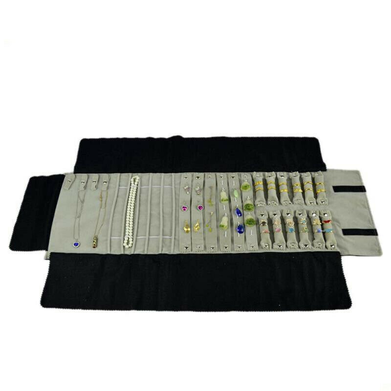 Schmuck Roll-Up Tasche Organizer Weiche Samt Reisetaschen Halskette Ohrringe Ring Armband Träger Lagerung Fall Armreif Uhr Halter