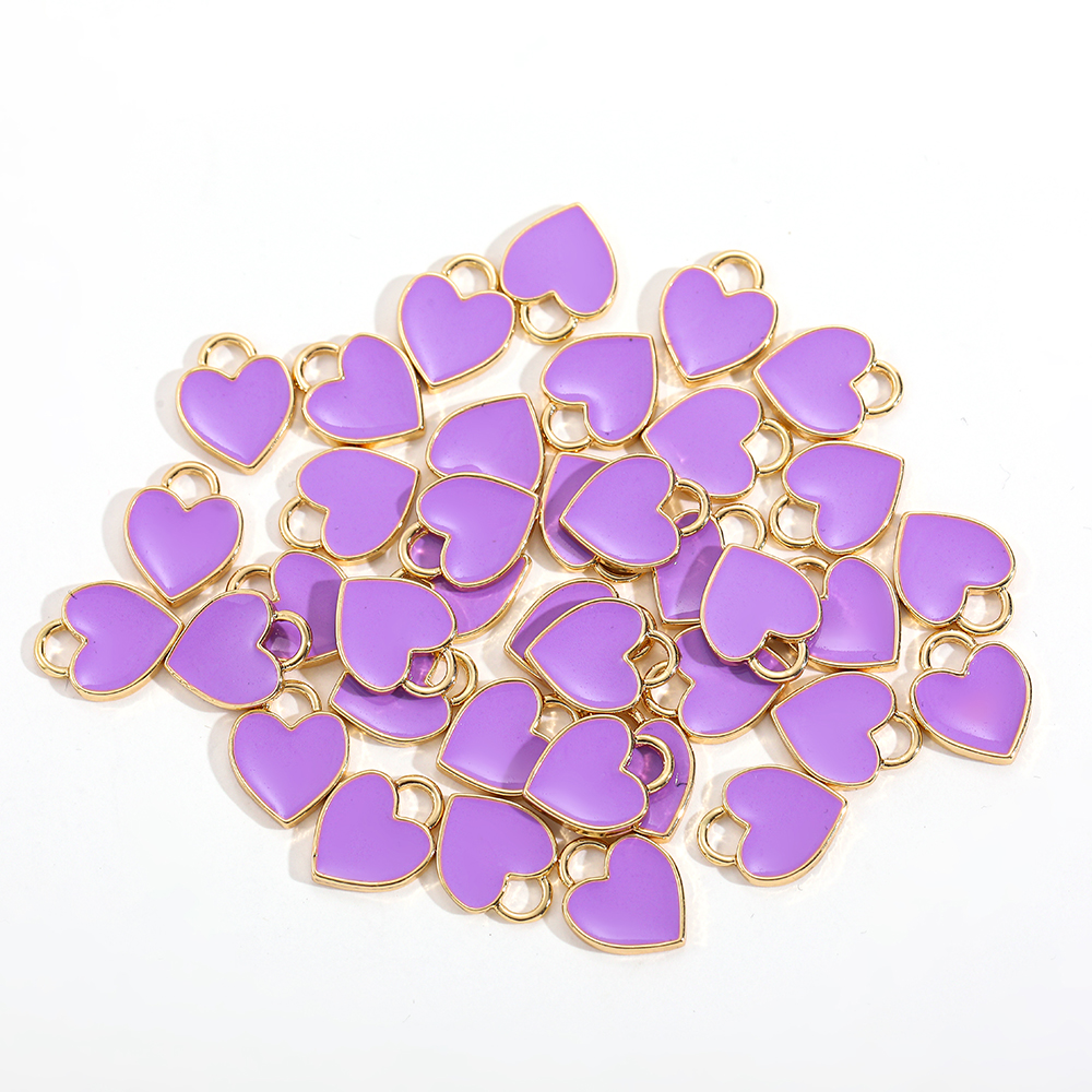 30 Stks/partij Enamel Heart Charm Cartoon Mooie Hart Mini Eenvoudige Hanger Voor Diy Kettingen Armbanden Sieraden Accessoires