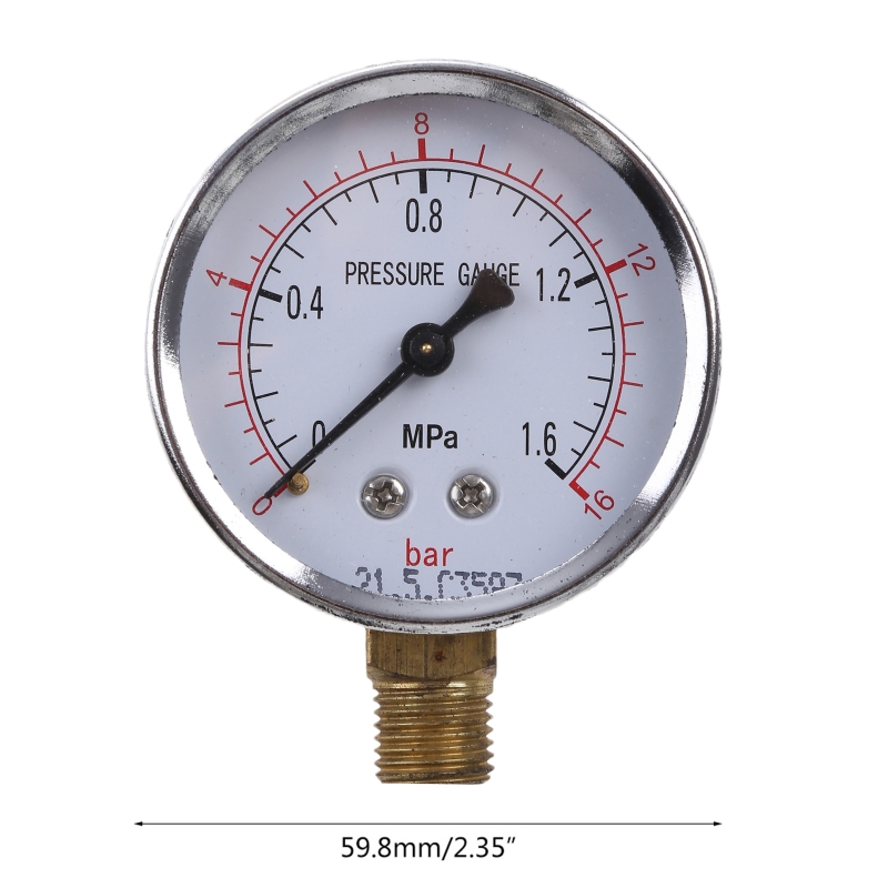 Air Compressor Gauge All Purpose Pressure Gauge Iron/Plastic Case Dual Scale Gauge Horizontal/Vertical Installation