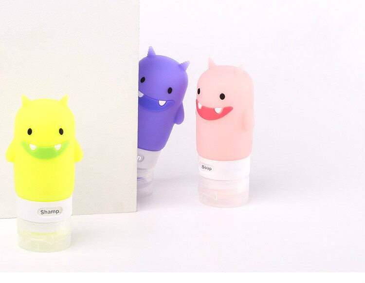 Bærbar tegneserie bjørn pingvin dyr silikon reiseetui arrangør sjampo dusj gel krem oppbevaring gjenfyllbar flaske