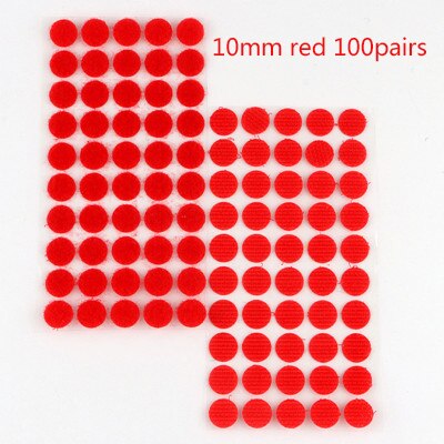 10mm 99pairs Velcros Self Adhesive Fastener Colorfull Dots Stickers Strong Glue Hook And Loop Magic Tape Round Klitterband: 10mm red 99pairs