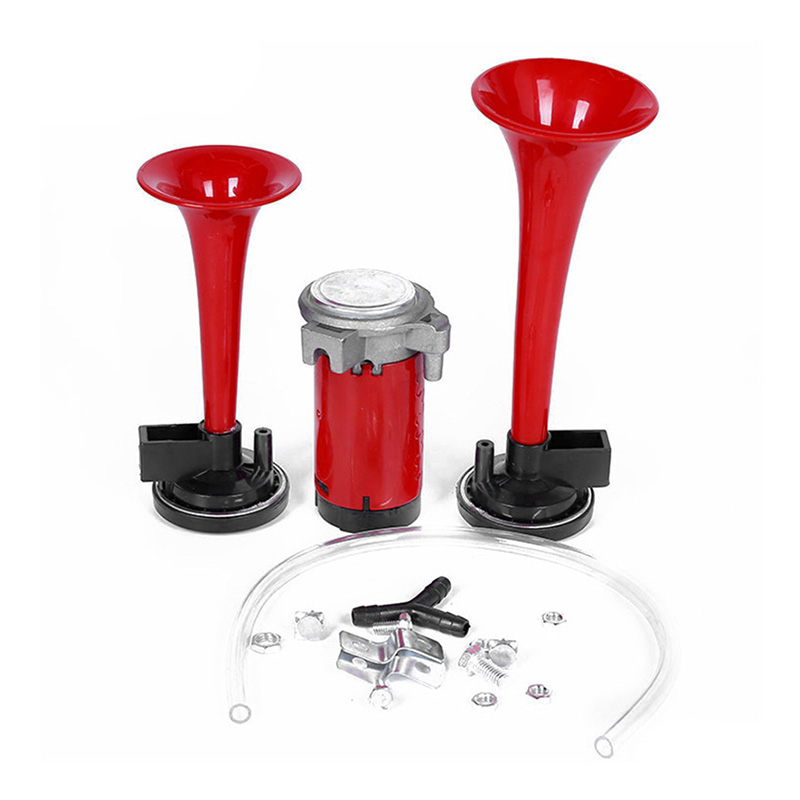 Car Air Horn Air Sound Signal Beep Automobile Horn 12V/24V Loud Electric Horn Sound Speakers Universal For Truck Car Train Boat: Default Title