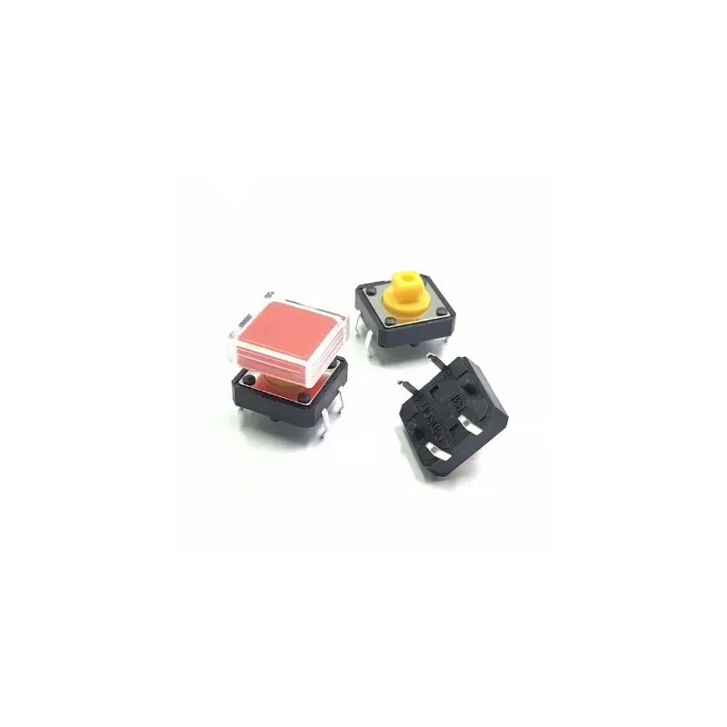 10 Stuks B3f Tactiele Drukknopschakelaar + A14 Kleur Hoed 10 Stuks + Transparante Dop 10 Stuks Kortstondige Tact Touch Microschakelaar 12*12*7.3Mm
