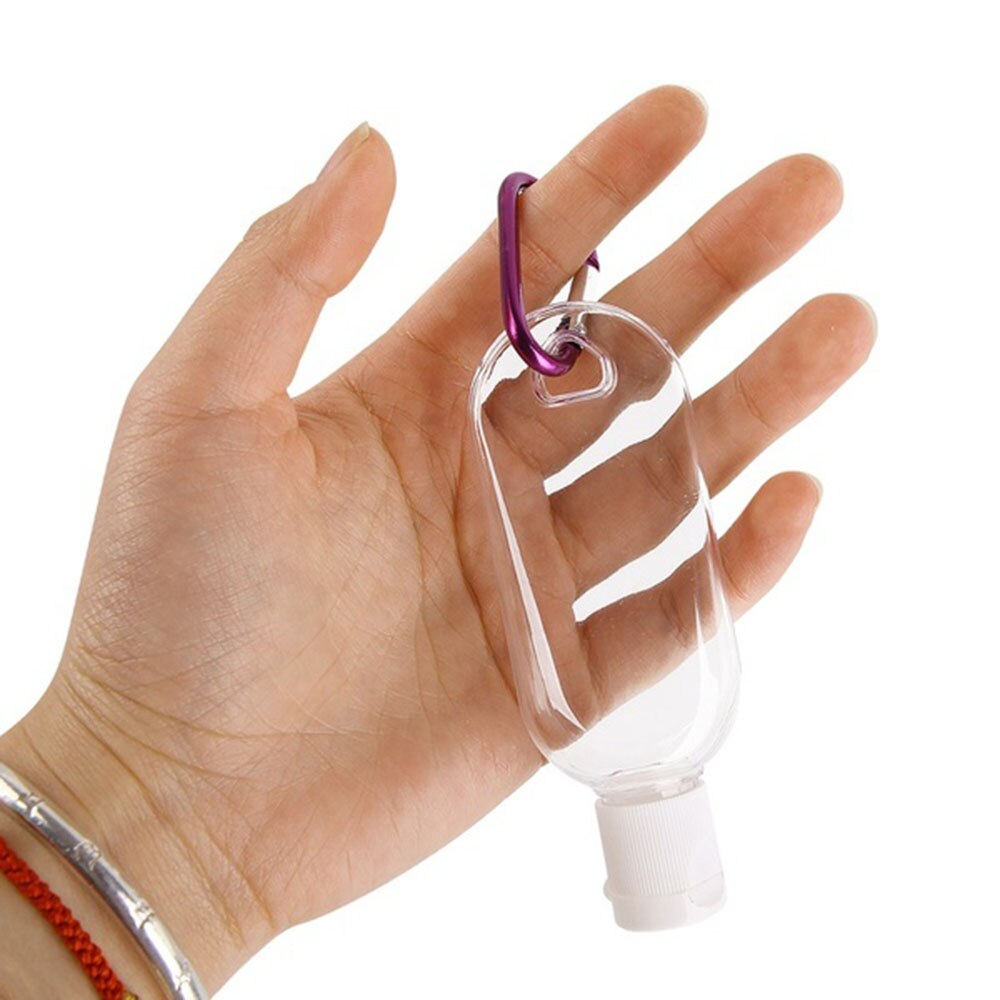 30/60ml refillable bottle plastic carabiner hook bottle with container travel bottle container Shampoo Sanitizer Alcohol Contai