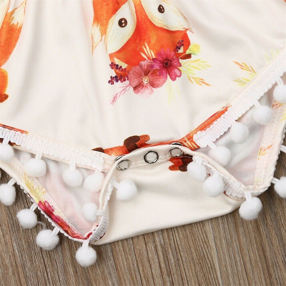 Baby Summer Clothing 0-24M Infant Kid Baby Girl Boys Lovely Bodysuit Ruffles Short Sleeve Animal Jumpsuit Clothes Outfits