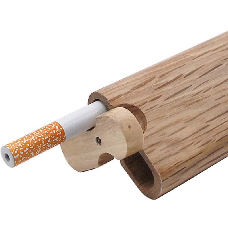 Natural Wood Stash Box Portable Stash Box with Ceramic Straw Decorative Stash Storage Box