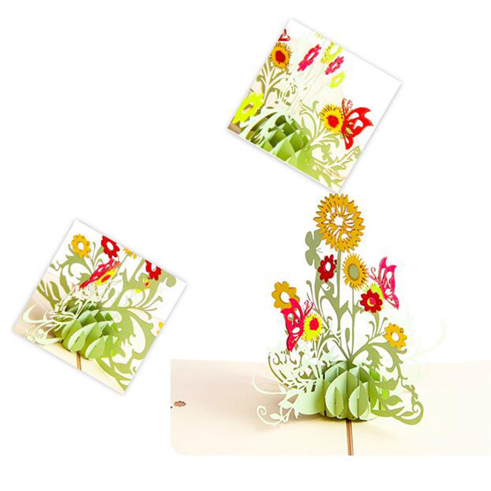 Mother's Day Card Flowers Pop-Up Card 3D Paper Carving Greeting Card Handmade Birthday Card For Mom Greeting Card