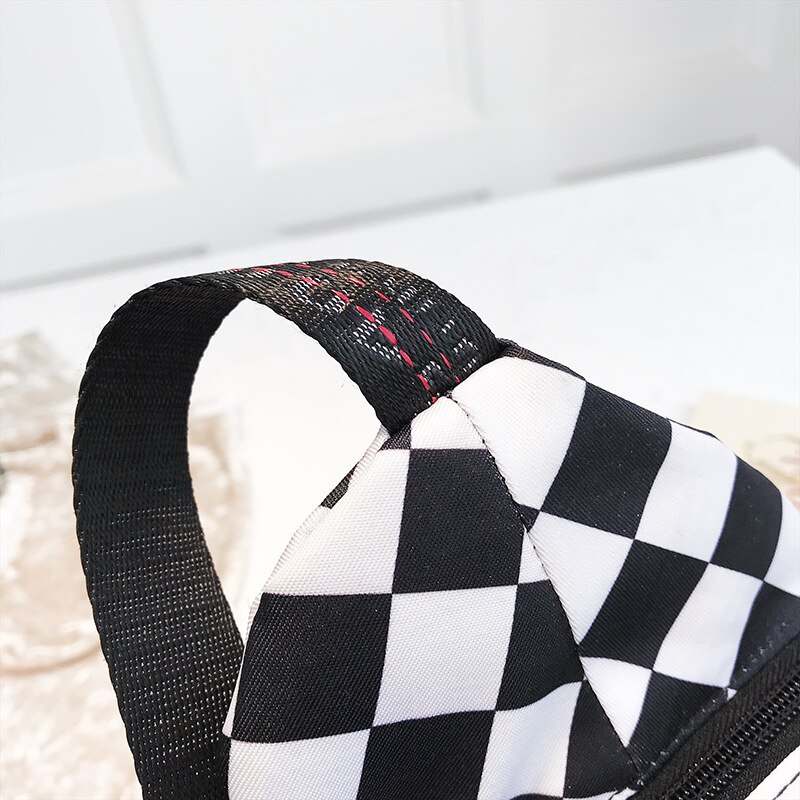 Heuptas dames heren unisex borsttas rooster schaakbord heuptas dames schoudertas geruite handsfree tas
