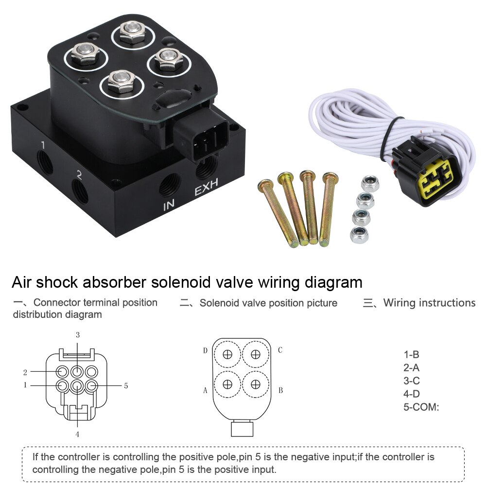 Auto/Motorfiets 12V Magneetventiel Vering Manifold Ventiel (0-200psi) Controle Airbag Schorsing