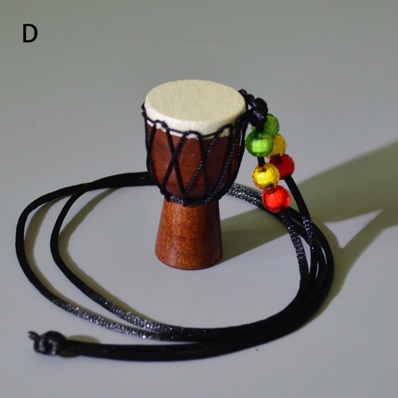 African Drum Pendant Necklace Classic Mini Tambourine Children Necklace Kids Necklace Jewelry Decoration: D