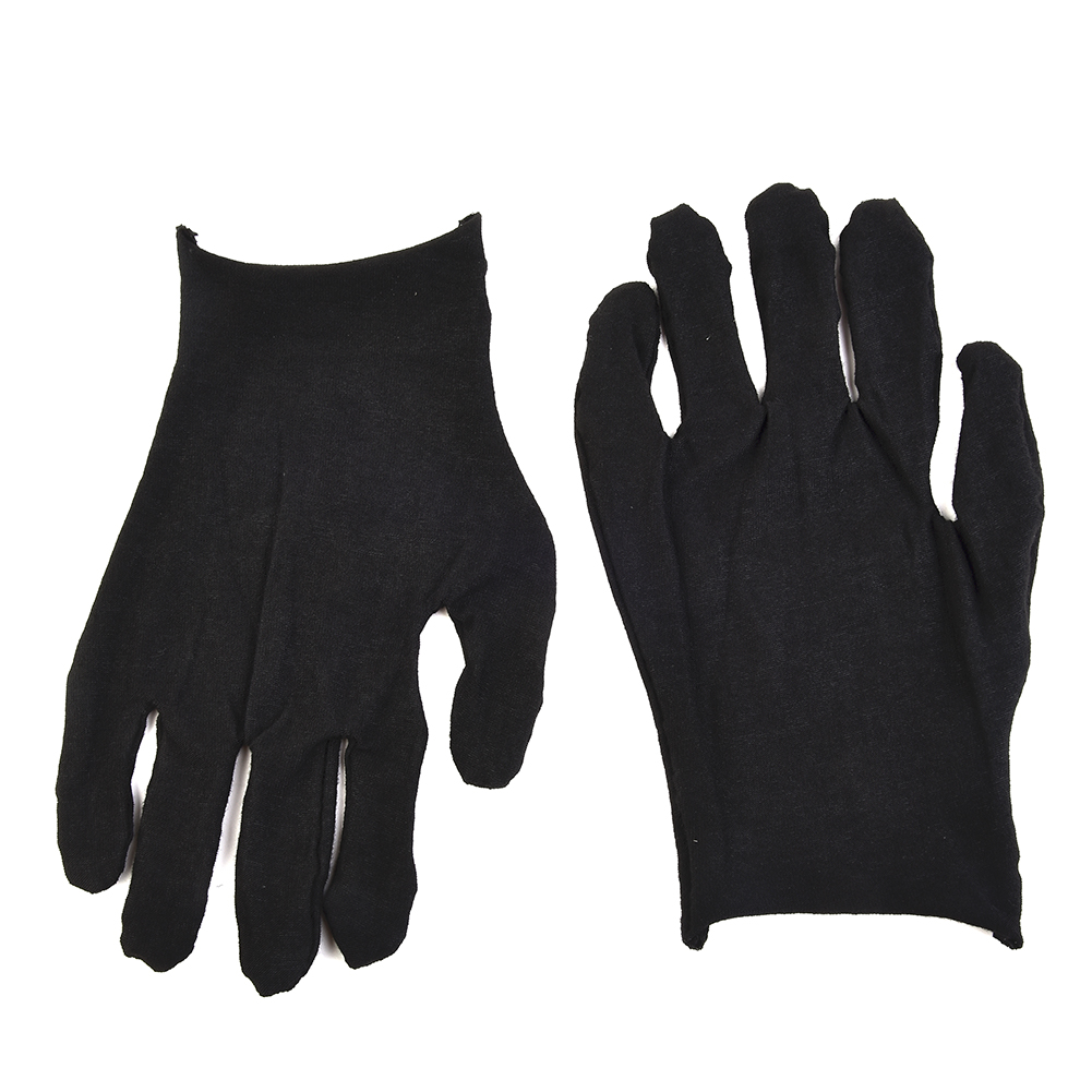 12 Paar schwarze Baumwollhandschuhe, weich, groß, empfindlich, reinigend, trocken, feuchtigkeitsspendend, täglich, bequem, praktisch, dünne Arbeitshandschuhe