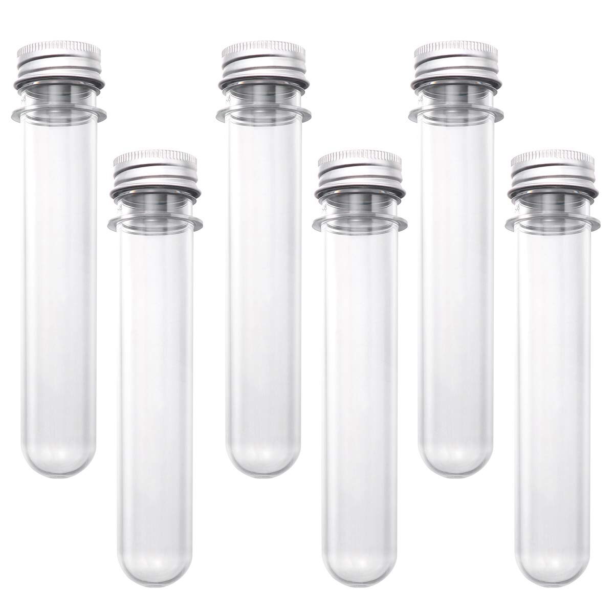 100Ml Plastic Test Tubes (25Pcs) With Cleaning Brush Transparent Storage Tubes With Lid - Bead Storage Tubes - Plastic Tube Fo