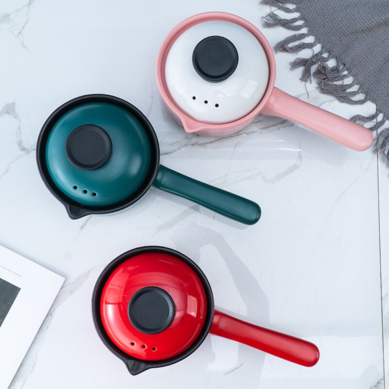 Casserole Mini Stew Pot With Handle Household Gas Ceramic Porridge Pot 1L