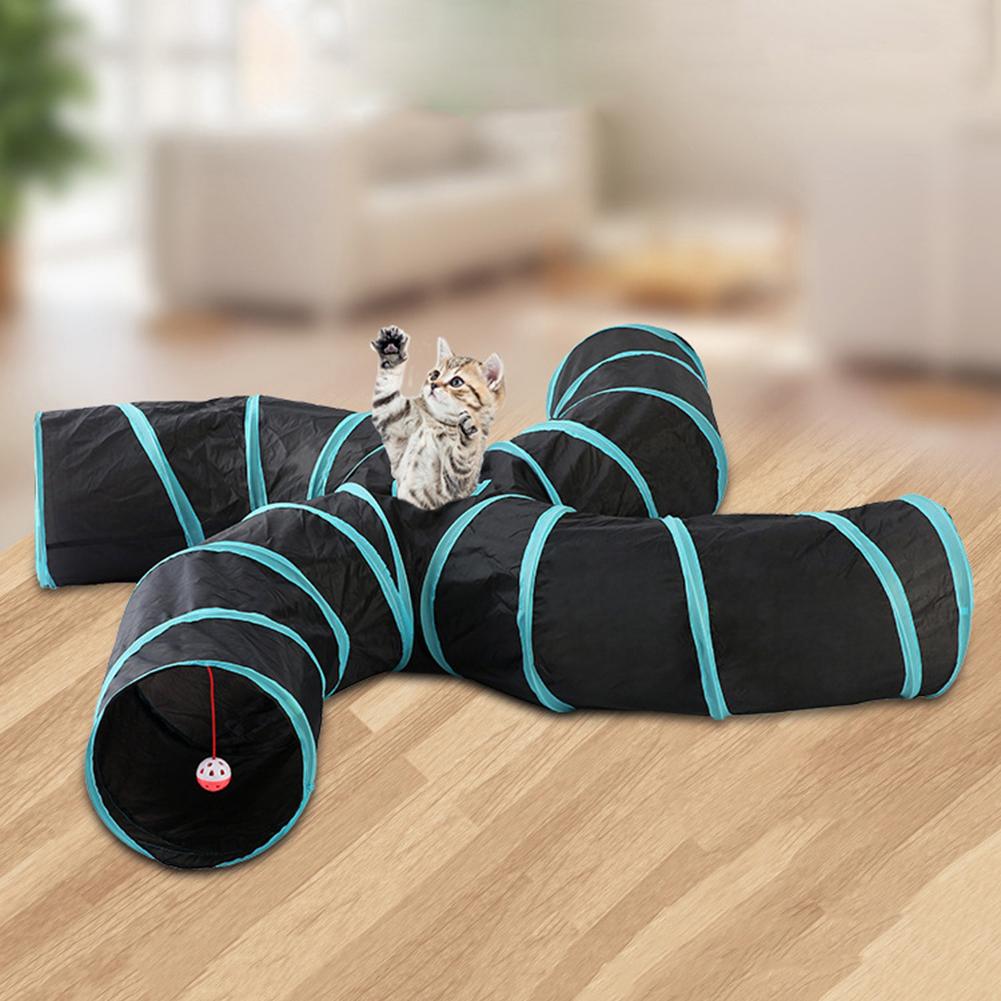 Opvouwbare Pet Kat Tunnel 5 Gaten Pet Buis Inklapbare Play Toy S-Type Indoor Outdoor Kitty Puppy Training Speelgoed buis