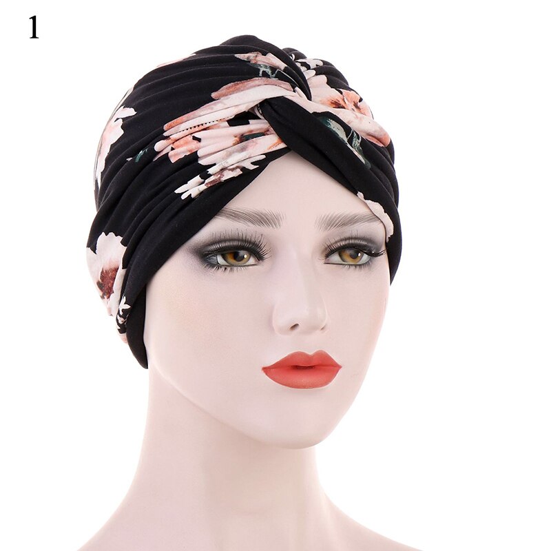 Bohe – Turban de sommeil à volants croisés pour femmes musulmanes, écharpe, bonnet, chapeau, accessoires contre la perte de cheveux: 1