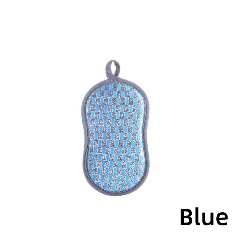 10-1 esponjas para fregar platos, toallita mágica de doble cara, esponjas de limpieza antiadherentes de microfibra para ollas, herramientas de cocina, utensilios para ollas de lavado: XS / Azul