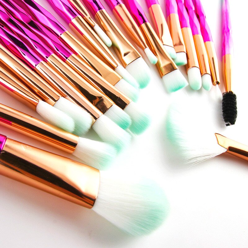 Makeup Brushes Set Face Foundation Brush Eye Eyeshadow Fan Lip Eyebrow Eyeliner Eyelash Crystal Make Up Brush Kit