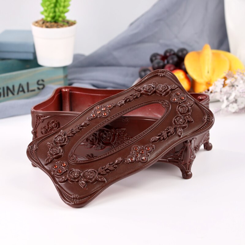 Europæisk luksus tissueboks multifunktionel opbevarings tissueboks gyldent rektangel cover servilletero stue dekoration  ae50zj: Stil  n 23 x 12.6 x 10cm