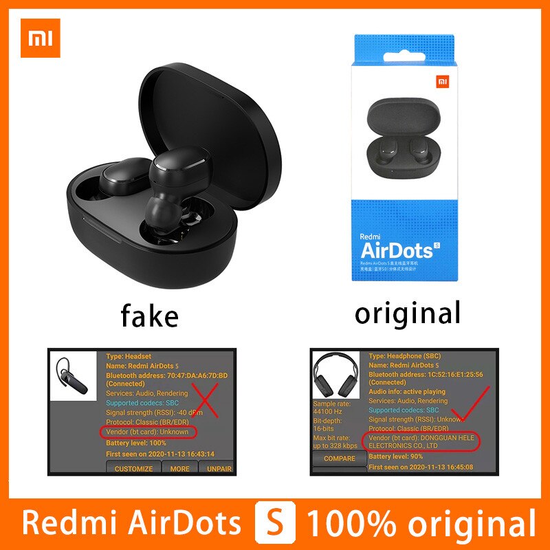 Xiaomi-auriculares inalámbricos Redmi Airdots S, audífonos originales Mi Tws con Bluetooth, Control IA, auriculares para videojuegos con micrófono y reducción de ruido: Airdots S