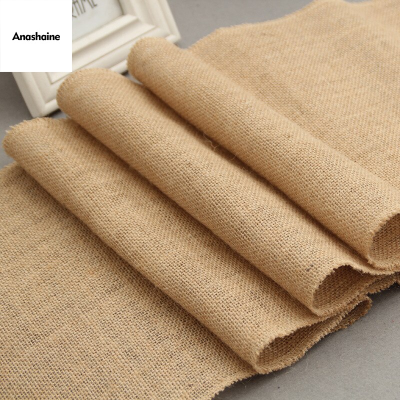 Jute bordslöpare retro säckväv naturliga juter för jul bröllopsfest event dekoration 30 x 275cm