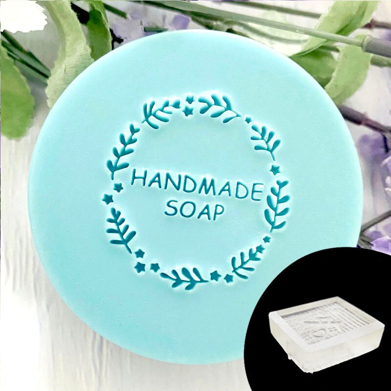 Plants HANDMADE SOAP Series Soap Stamp For Soap Making Stamp DIY Handmade Crafts Transparent Resin Seal: light green