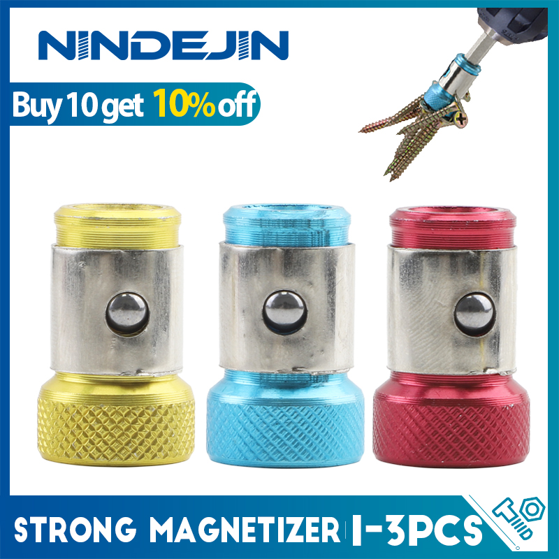 Magnetische schroefring Metalen bit Sterke magnetiseurringschroef Magnetische houders voor 1/4 inch/6,35 mm schroevendraaier Krachtige bits