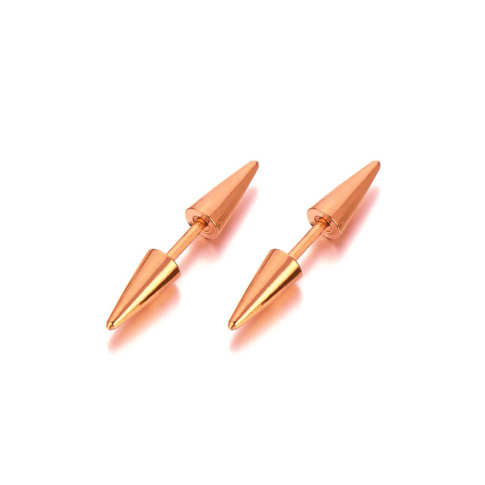 1 par 16g unisex ørestikker i rustfrit stål til mænd, punk, goth, hiphop-stil, spike, krydsskruer, sikkerhedsnåle, hoop-øreringe: Titanium belagt