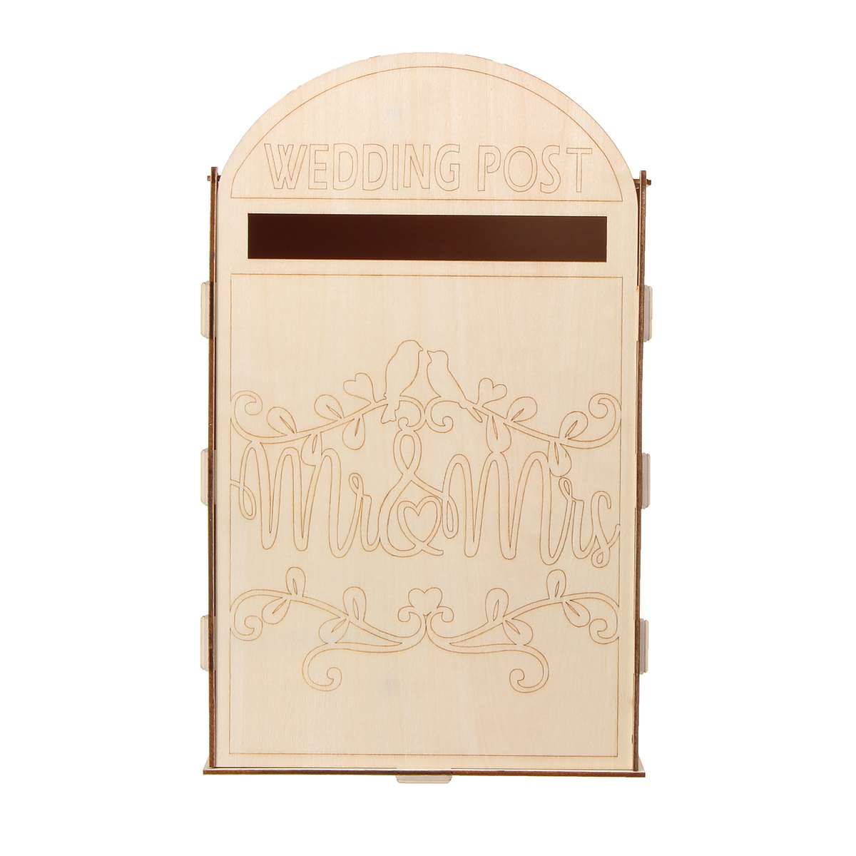 DIY Wooden Wedding Supplies Mailbox Royal Mail Style Ornaments Wedding Post Box Card Boxes With a Key: 1
