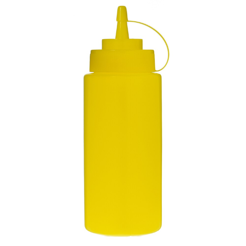 3 agujeros 350ml giro tapa botella de apretón botella de plástico de alimentaria Ketchup mostaza Mayo salsas botellas de aceite de oliva utensilios de cocina: 8oz yellow