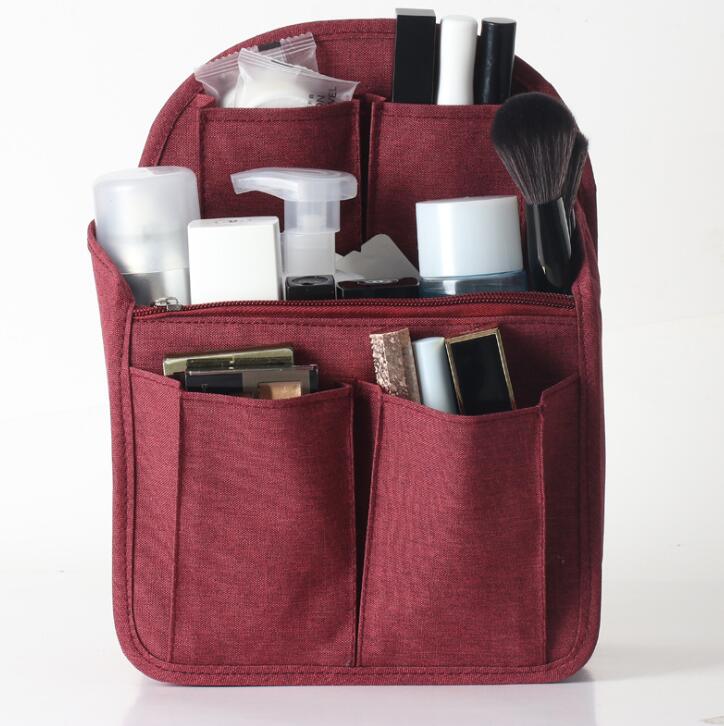 Organizador de mochila de viaje, inserto para mochila, bolsa de almacenamiento para mamás, bolsos grandes de hombro, bolso multibolsillo para organizar bolsas: Wine Red