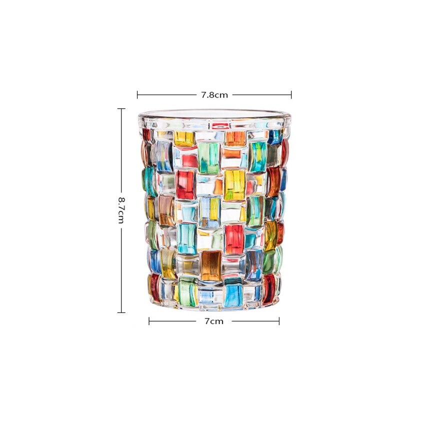 Vaso de cristal para dibujo de colores, vasos de whisky, cristal de diamante para Vodka, copas de vino, Bar, de Hotel,: A