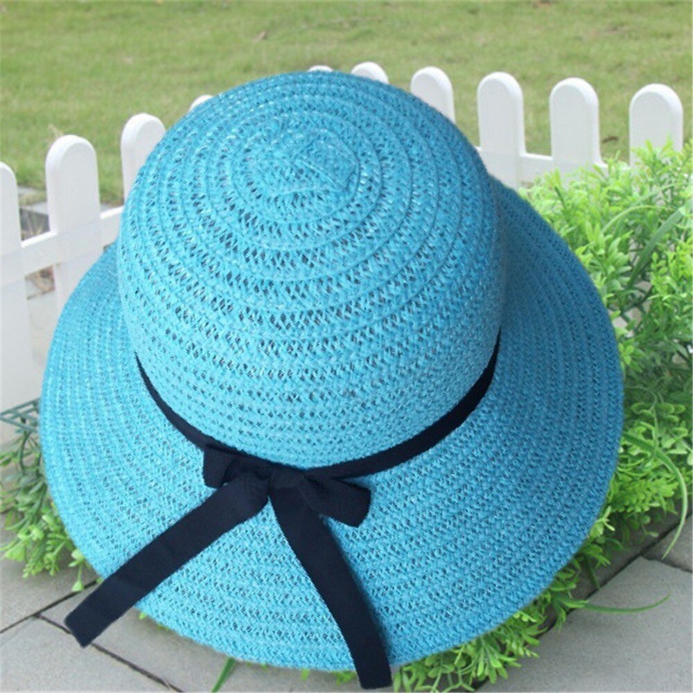 20# floppy vikbar dam dam strå strand solhatt sommar beige bred brättad keps viseras de mujer pare