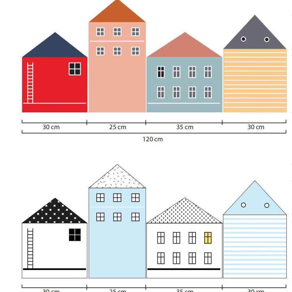4 Stks/set Lente Kleine Huis Anti-Bump Wieg Beddengoed Sets Katoen Peuter Baby Bed Cot Bumpers Decoratieve Bedden Vel levert