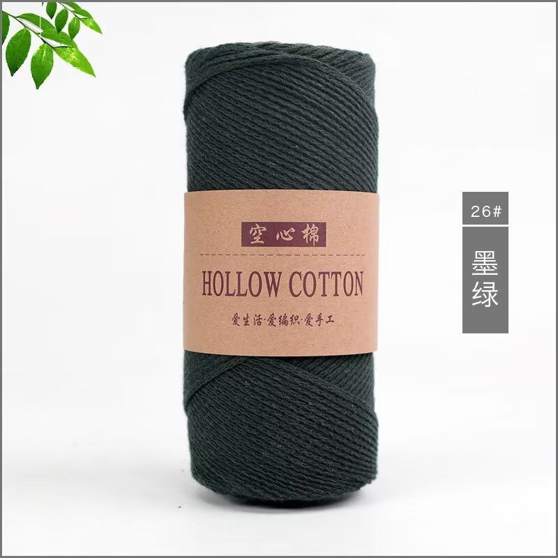 Hollow Cotton Thread Linen Yarn 150g Round Strand Medium Thick Cotton Thread Hand Woven DIY Crochet Hook Hat Bag Material