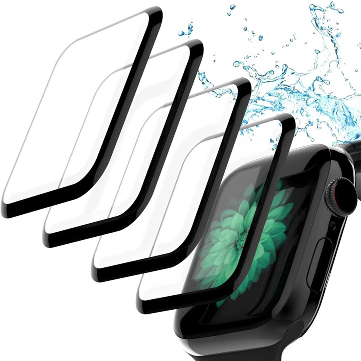 Skärmskydd för apple watch series 7 8 45mm tillbehör 38mm glas 9d hd full film iwatch 41mm 6 5 3 se 44mm 40mm 42mm: Xxxl / Mång