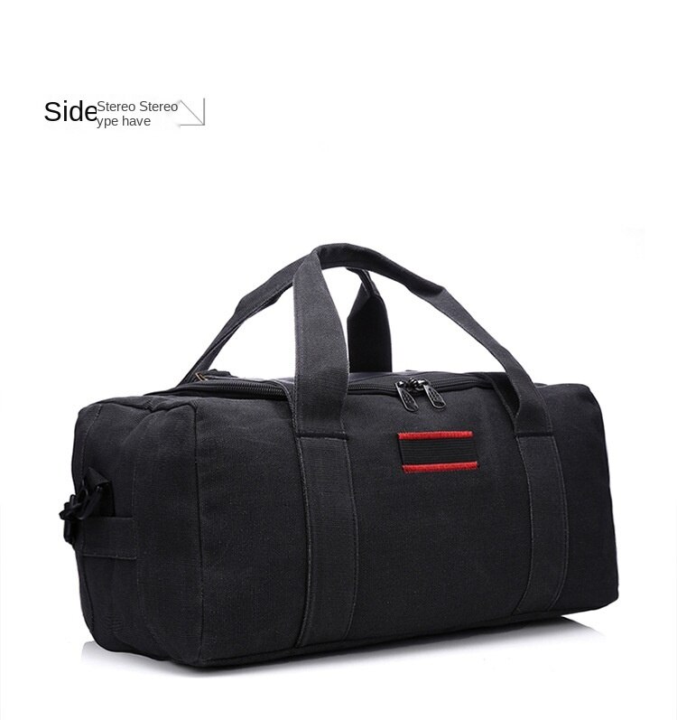 Große vintage-reisetasche aus canvas mit großem fassungsvermögen, tragbar, einfarbig, ideal für outdoor-aktivitäten, sport, zum aufhängen, verstellbar.