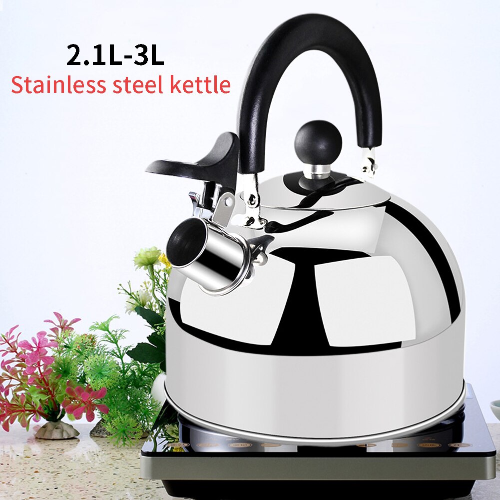 3L Edelstahl Wasserkocher Mit Pfeife - Klassischer Teekessel Für Herd & Camping