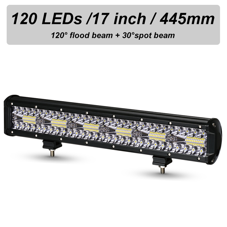 Nlpearl 3- rad led bar 4-20 tommer led lys bar/arbeidslys for bil traktor båt offroad 4 x 4 lastebil atv 12v 24v arbeidslampe frontlykt: 1 stk -360w-120 led