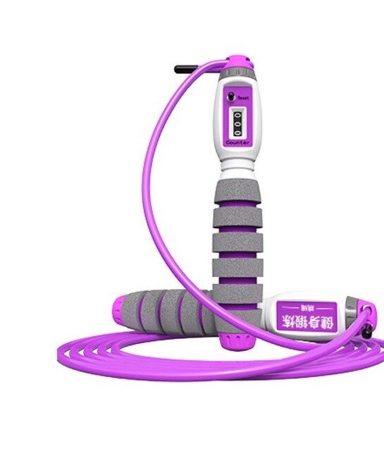 Rope Skipping Loss Endurance Jump Children Adult Training Adjustable Speed Aerobic Automatic For Training Aerobic Exercise: Purple