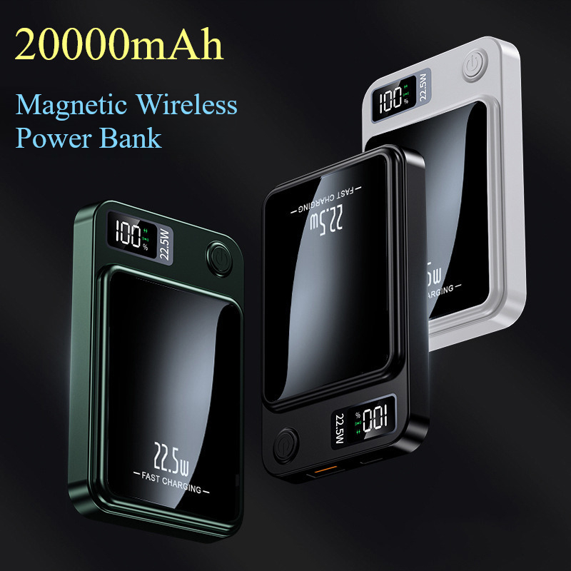 20000 mAh magnetische draadloze powerbank Draagbare externe batterij Apple Android snellader Universele powerbank voor iPhone Huawei